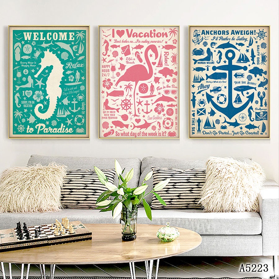 Bộ 3 Tranh Treo Tường Vintage Hoạt Hình Động Vật Retro Cổ Điển - Trang Trí Phòng Ngủ - Quán Cafe Homestay- Melyhome Deco