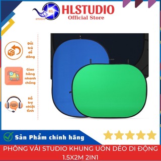 Phông vải studio khung uốn dẻo di động 1.5x2m 2in1 HL Studio