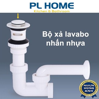 Bộ xả chậu rửa mặt lavabo nhựa, co thoát nước P có van xả cặn