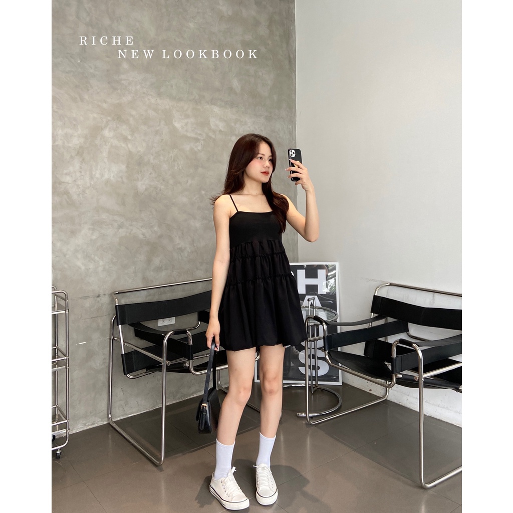 Váy đen 2 dây babydoll