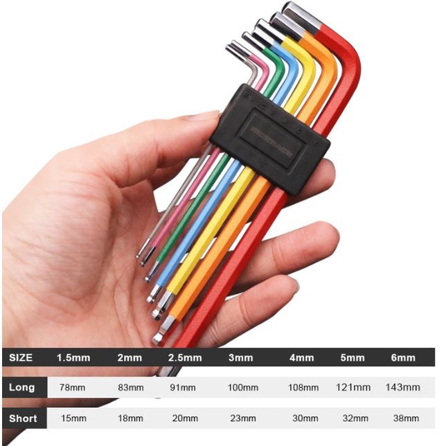 Bộ tool lục giác 7 màu RiderAce T073