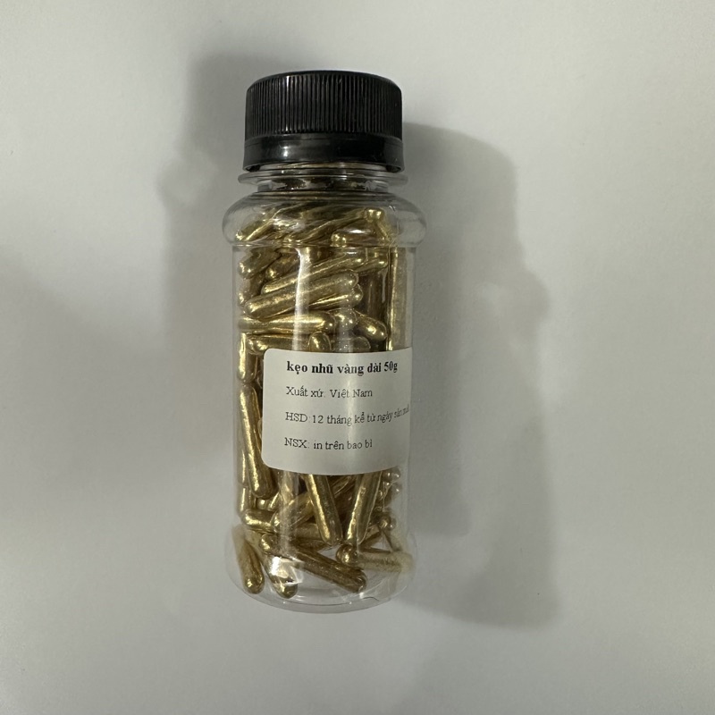 Kẹo trang trí màu nhũ hình que 50g