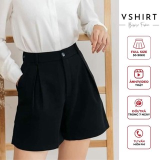 Quần sooc đen nữ bigsize (50kg đến 90kg) VSHIRT