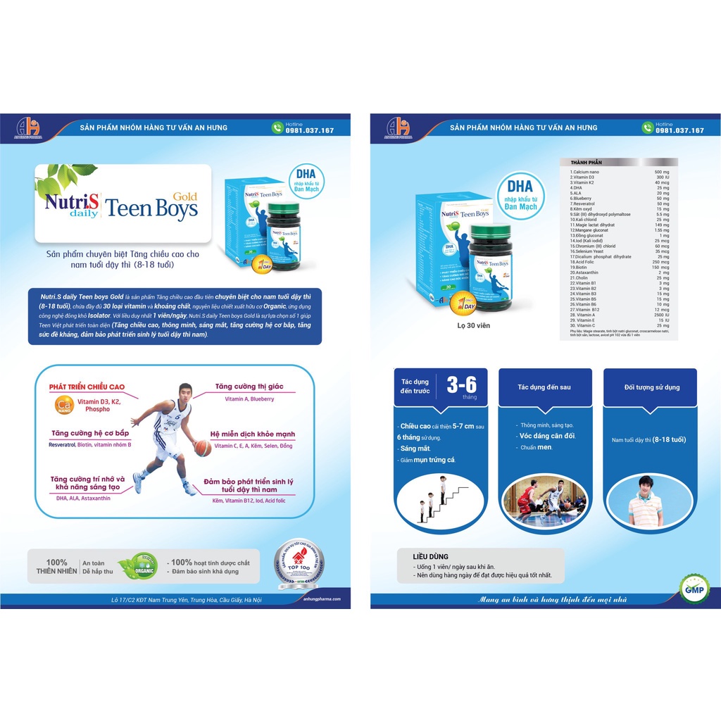 Tăng chiều cao NutriS daily teenboy- teengirl chuyên biệt nam nữ