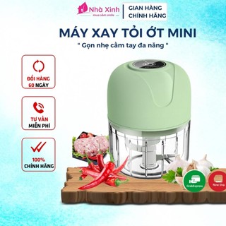 Máy Xay Tỏi Ớt Tự Động Mini Cầm Tay, Máy Xay Đồ Ăn Dặm Cho Bé Xay Thịt Các Loại Kèm Cổng Sạc USB Tiện Lợi
