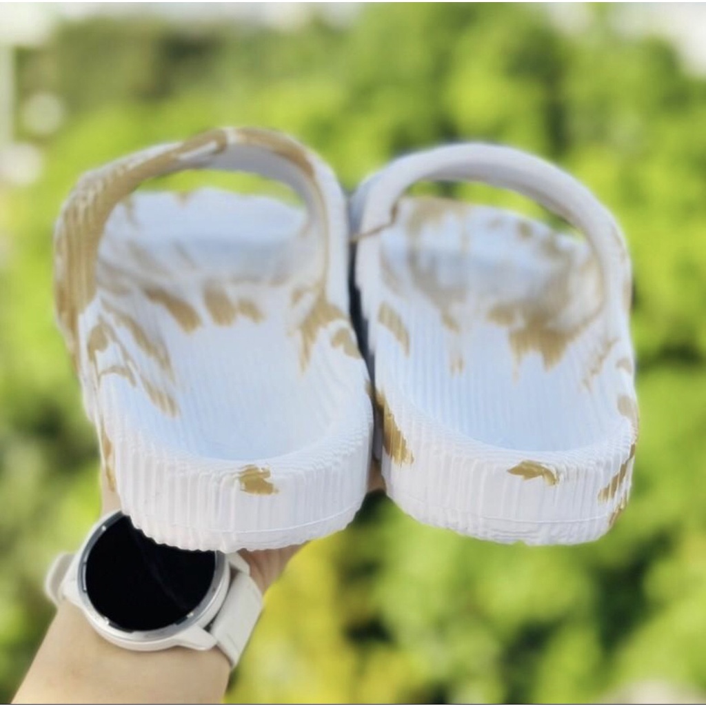 Dép ADILETTE 22 - Freeship + Box + Form chuẩn - DAS đúc nguyên khối quai ngang nam nữ chất xịn xò màu nâu loang