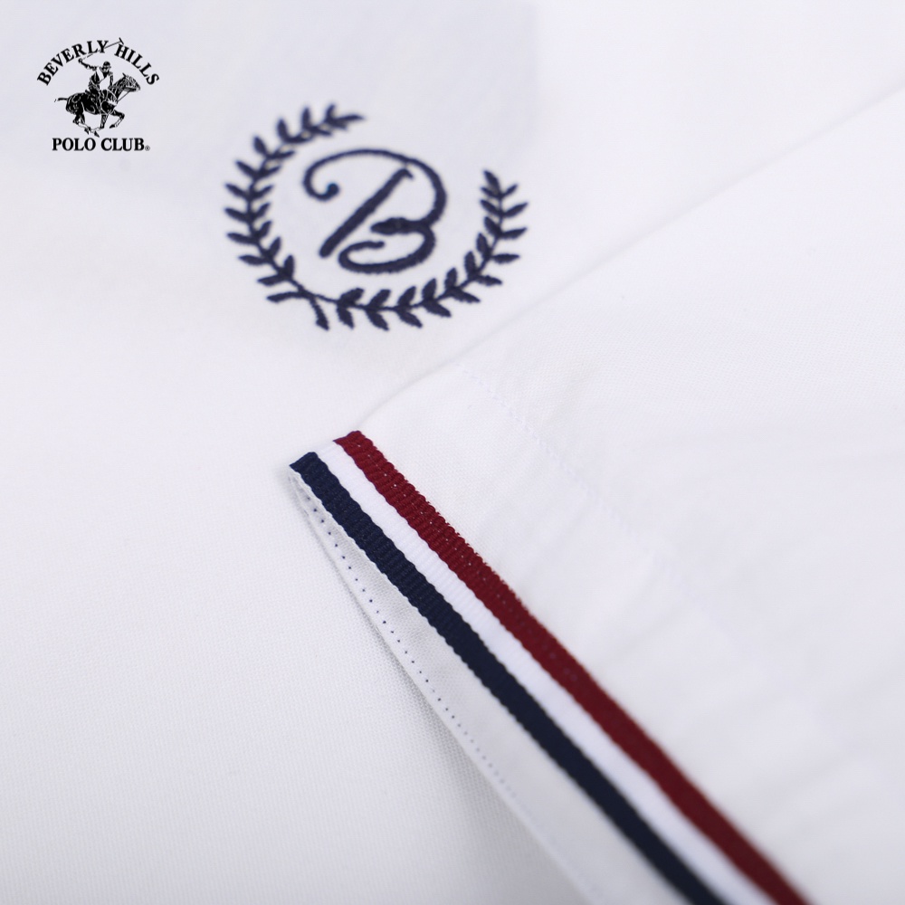 Beverly Hills Polo Club - Áo sơ mi Ngắn tay Nam Slim Fit Trắng 1  WH1- BHPC CMSSS22TL005