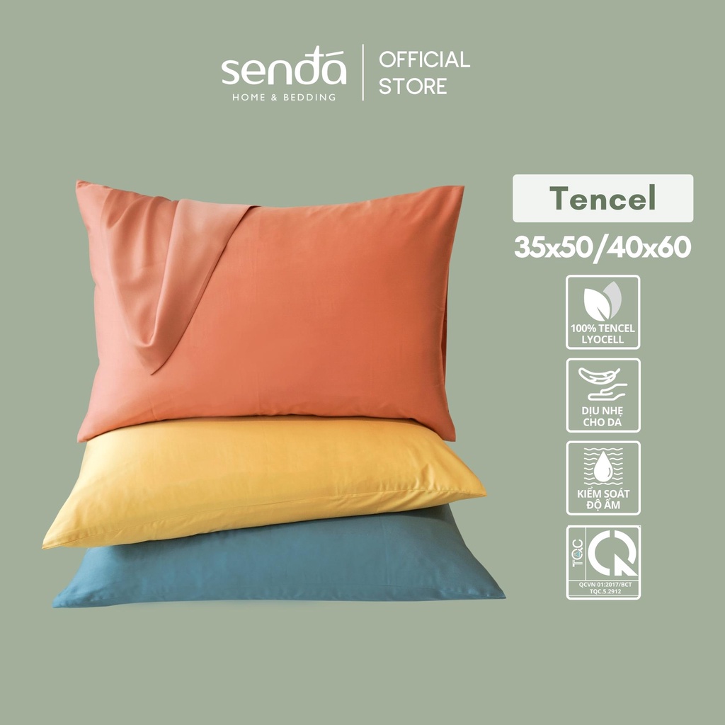 Vỏ gối Lụa Tencel 40x60 35x50 cm Sen Đá Home Bedding cao cấp trơn màu, áo gối nhỏ, bao gối nằm trơn màu 100% Lyocell 60s