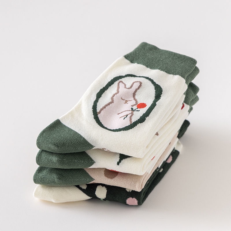 Tất vớ unisex Tất nam cổ cao tất nữ thun dày dặn hoạ tiết nhiều màu sắc hình hoa Floral chất liệu cotton dày dặn