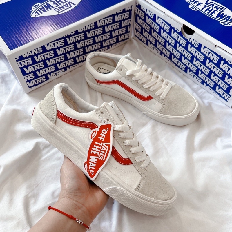 Giày Vans Caro checkerboard đỏ đen size 36->43