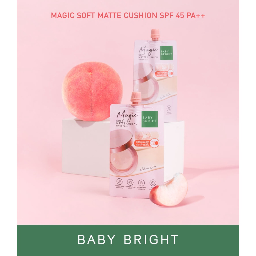 Phấn Nước Baby Bright Magic Soft Matte Cushion SPF45 PA++ Tự Điều Chỉnh Màu Da Tip 7g
