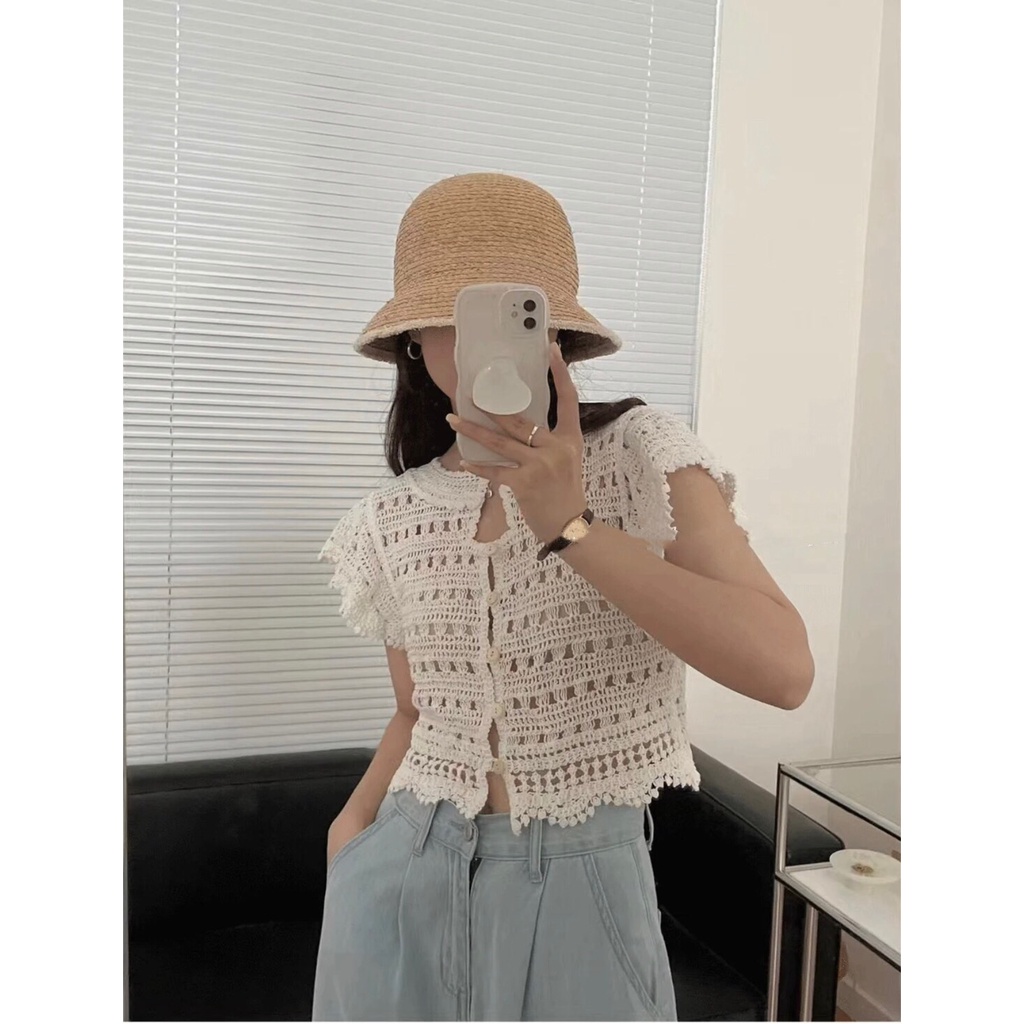 [Mã FATREND0503 giảm đến 30k đơn từ 99k] Sơ Mi Nữ Dáng Ngắn, Croptop Nữ Ren Mềm