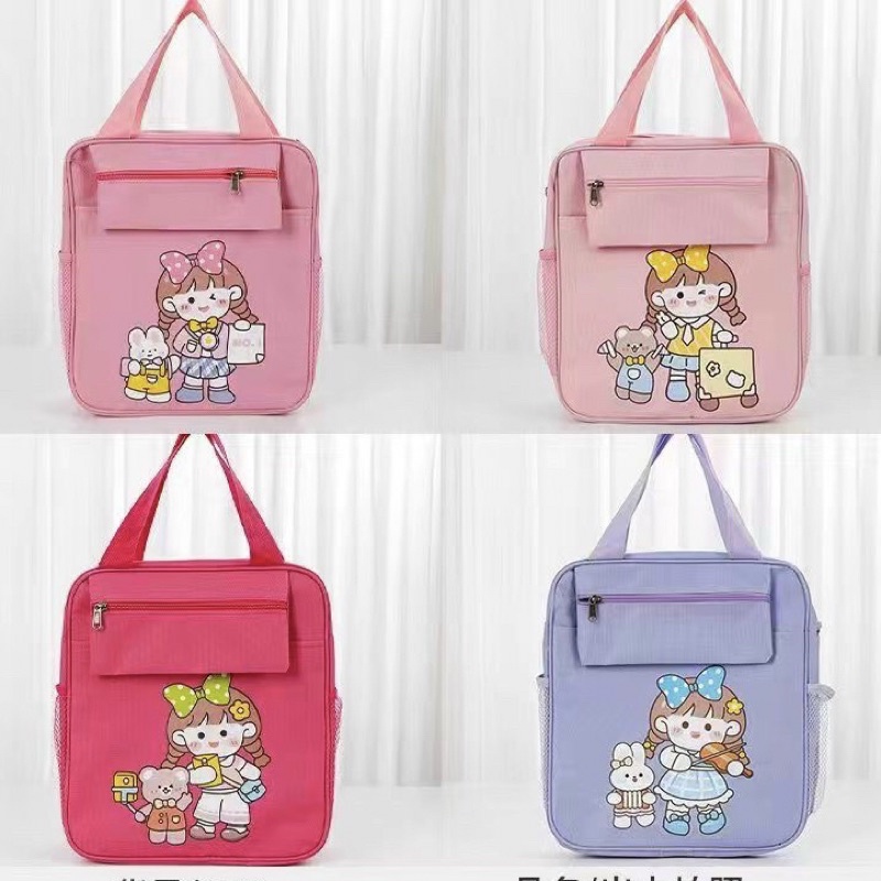 Túi đeo - Balo hình 2 cô gái thời trang phong cách dùng đi học thêm,đi chơi .Kích thước:34x30x12cm.
