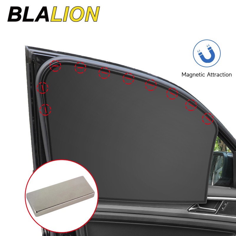 Set tấm che nắng cửa sổ xe hơi BLALION hấp thụ nam châm bảo vệ chống tia cực tím thoáng khí gập lại được