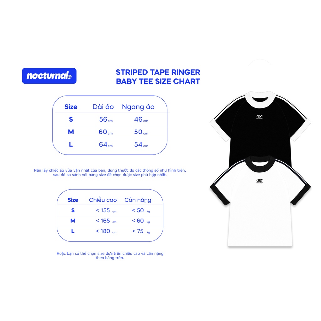 Áo Thun Baby Tee NOCTURNAL Ringer Tee Cotton 100% Nam Nữ Unisex Local Brand | BigBuy360 - bigbuy360.vn