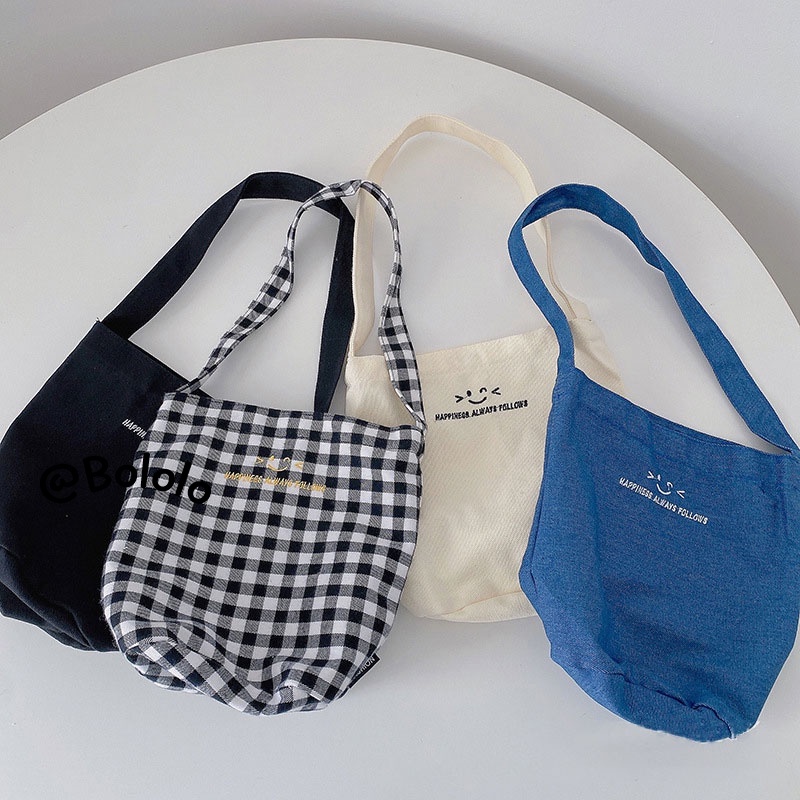 Bololo Túi Vải canvas In Chữ Thiết Kế Đơn Giản Thời Trang Xinh Xắn Cho Bé