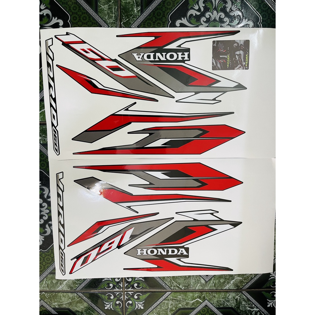 Tem rời Vario 160 - mẫu mới 2023 chỉ đỏ trắng cho xe đen