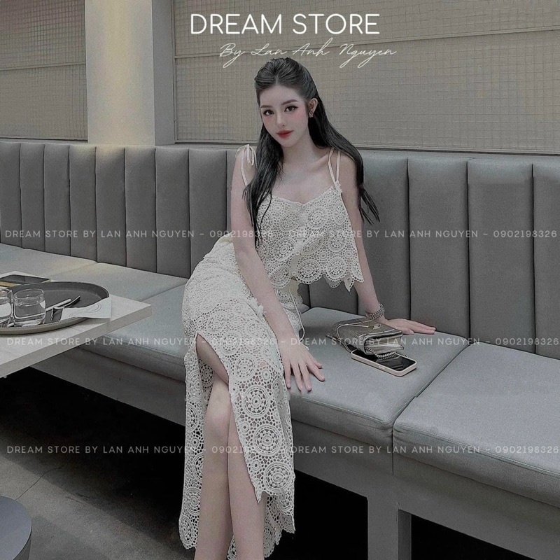 Đầm body nữ hai dây phối ren cao cấp thich hợp dự tiệc