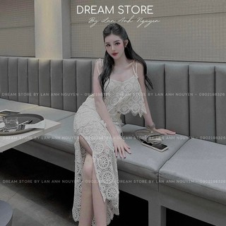 Đầm body nữ hai dây phối ren cao cấp thich hợp dự tiệc