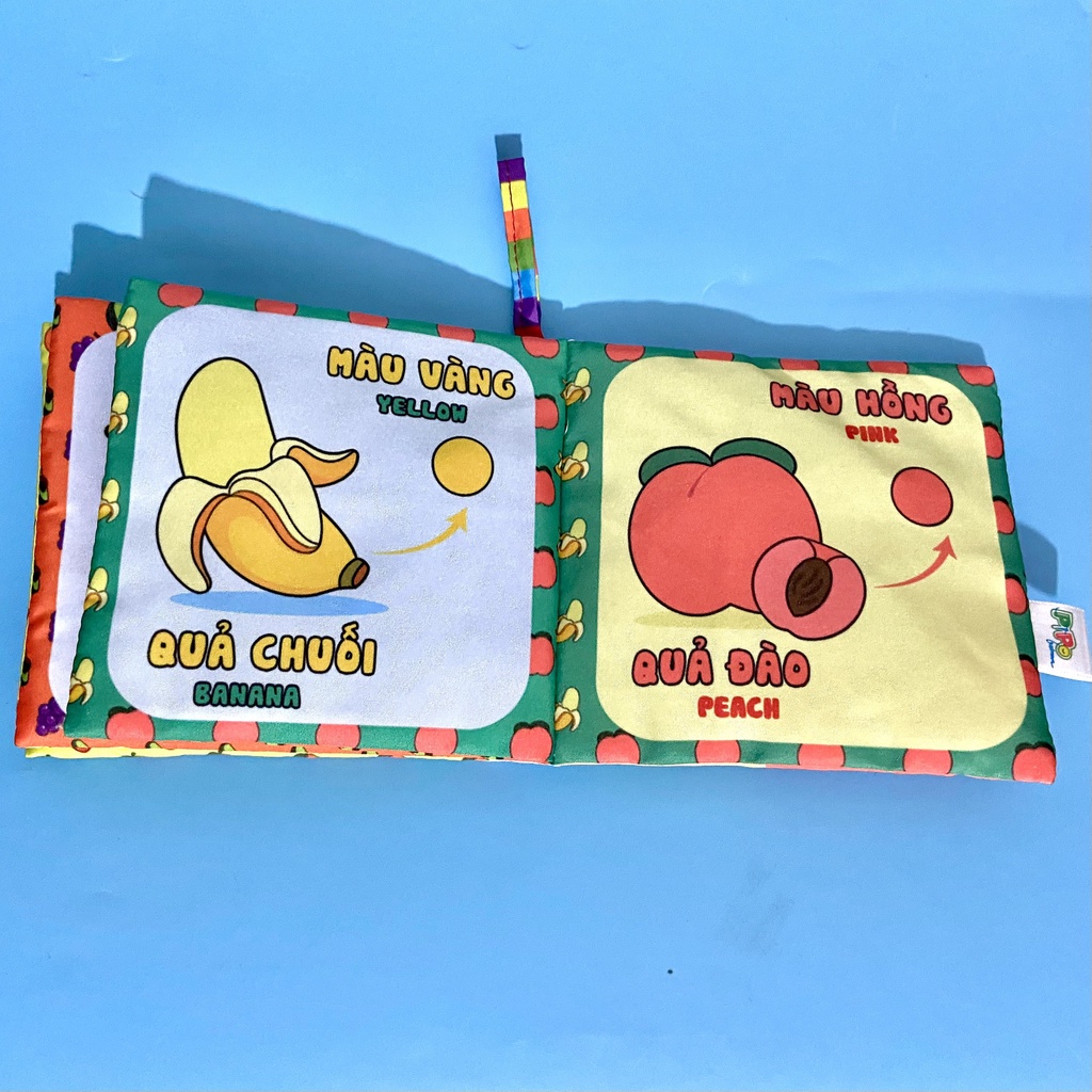 Bộ Sách Vải Nhỏ Song Ngữ Bé Yêu Chủ Đề Trái Cây Và Màu Sắc