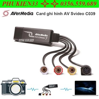 Card ghi hình usb 2.0 avermedia c039, thiết bị ghi hình dựng phim avermedia c039