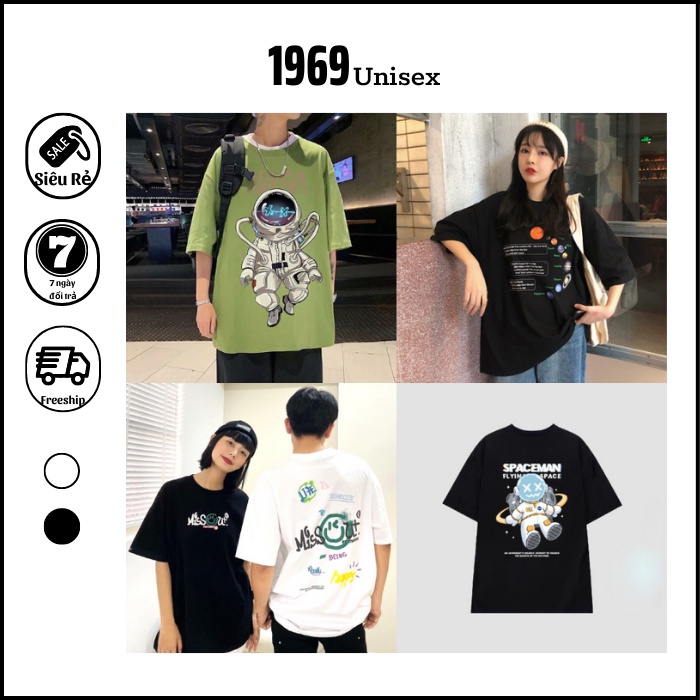 Áo Phông Form Rộng Nam Nữ Tay Lỡ Thoáng Mát Chất Mềm Mịn Trẻ Trung | 1969Unisex