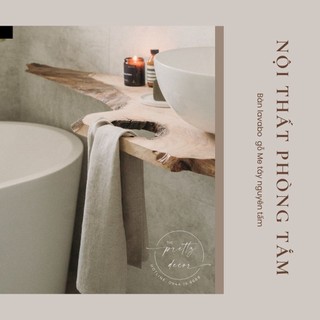 Bàn Lavabo Phòng Tắm Gỗ Me tây nguyên tấm Decor, Trang trí - Giá xưởng tận gốc - Theo thiết kế