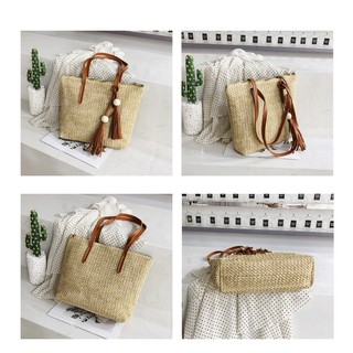 Túi Tote Poly đeo chéo 2 quả gỗ
