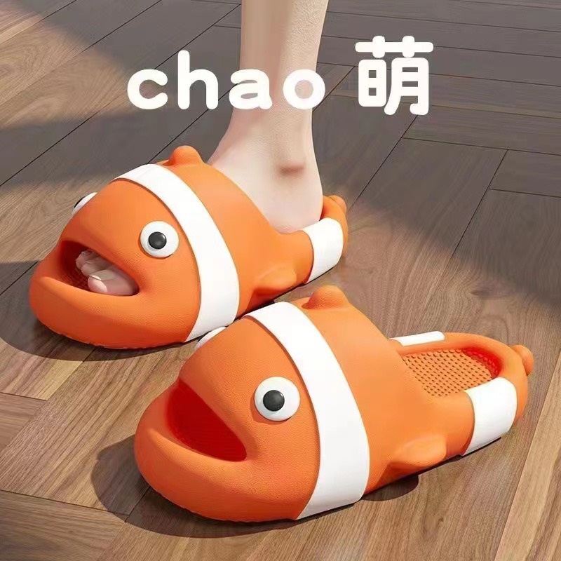 Dép cá hề nemo đế bánh mì dép cá koi dép cá vàng nemo màu cam cho nam nữ siêu nhẹ cho người lớn chất EVA mềm dẻo