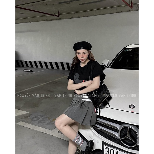 Sét áo phông in + chân váy ly loại 1 Mã KH46