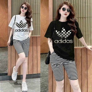 Bộ lửng cotton form rộng phối 3d thêu lô gô cao cấp tt0180_hàng chuẩn shop