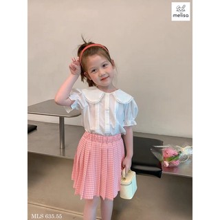 Set Melisa trắng kẻ Hồng