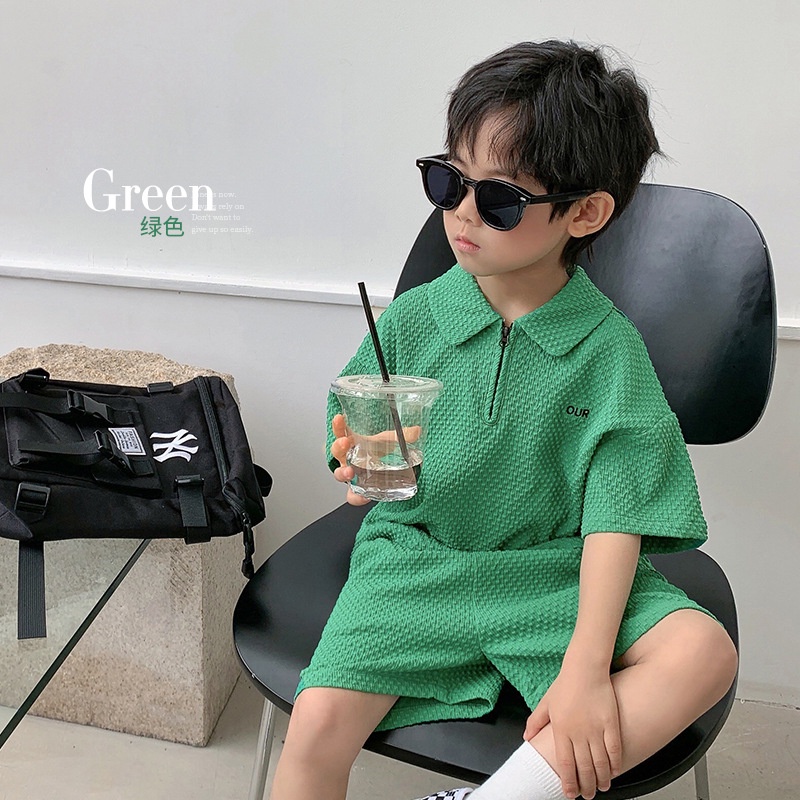 Bộ cộc tay cho bé chất đũi Xốp in chữ OUR cao cấp chuẩn đẹp y hình siêu thoải mái thoáng mát MOOBABY SHOP