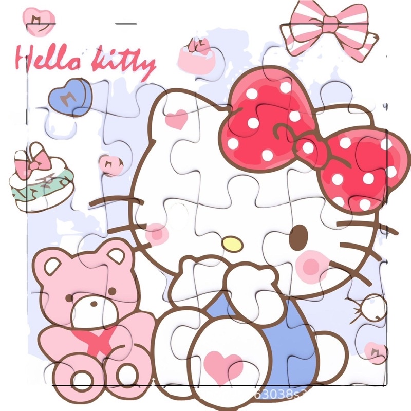 Tranh Ghép Hình Cute 15x15  Mẫu Gấu Dâu, Hellokitty, Kuromi, Cinnamoroll Cho Bé