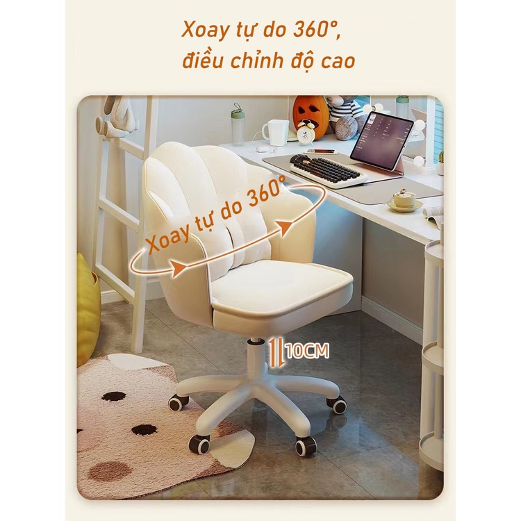 ghế trang điểm，Ghế cuộn xoay  360 °，tặng một chiếc gối nơ，Bảo hành 12 tháng、 | BigBuy360 - bigbuy360.vn
