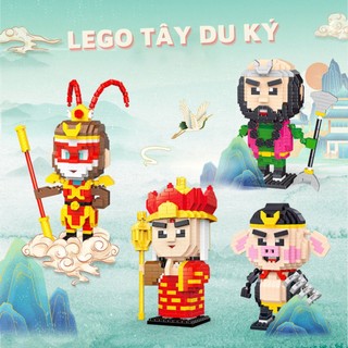 Mô hình lắp ráp 3d mini tôn ngộ không, đồ chơi lắp ráp tây du ký dễ thương cho bé