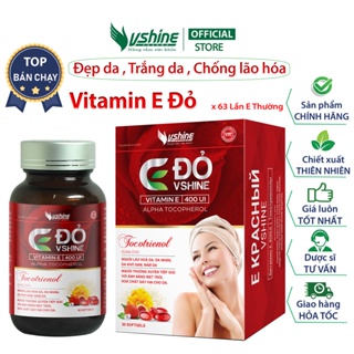 [NHẬP MÃ VSHINE5] Viên uống Vitamin E đỏ VShine - Ngăn ngừa lão hóa, giúp làn da sáng khỏe