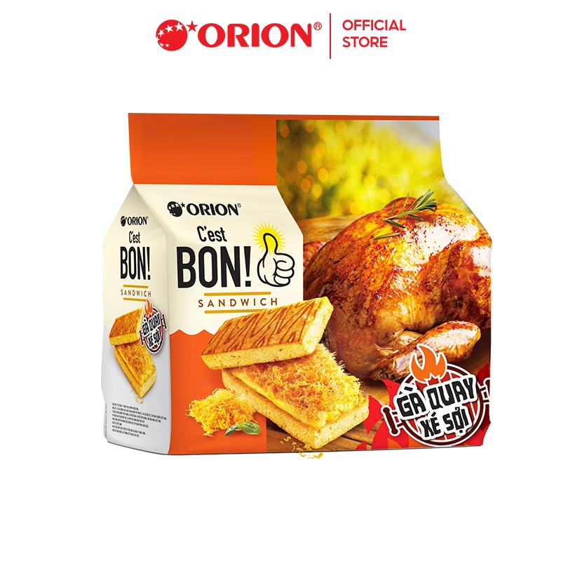 Túi 6 gói bánh ăn sáng C'est Bon Sandwich Gà Quay Xé Sợi Orion (150G)