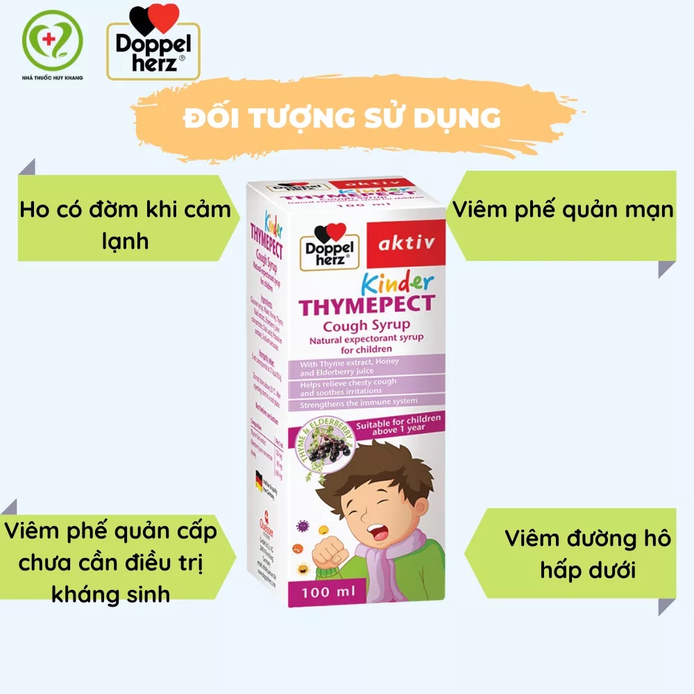 Siro Doppelher giảm ho đờm cho bé Kinder chai 100ml