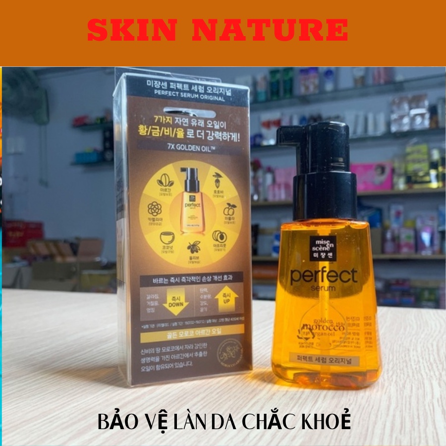 Dưỡng Tóc Mise En Scene Perfect Hair Serum Styling và Golden Morocco