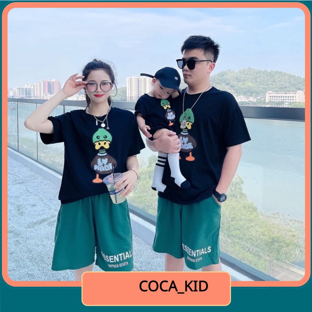 Set bộ quần áo cộc tay mẹ và bé"DONAD DUCK" 14-55kg.Thiết kế hình in xinh xắn phối màu sắc tươi mới.BG11