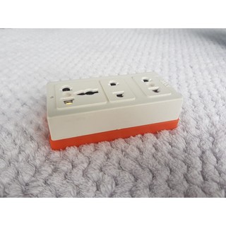 Ổ cắm lõi sứ 3 lỗ lò xo cao cấp sanomax - công suất 6000w