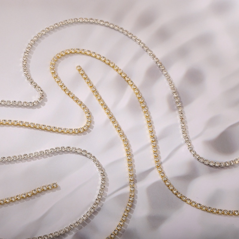 Dây xích đá nail, dây đá nail kim cương trang trí móng tay 25cm siêu sáng loại mảnh