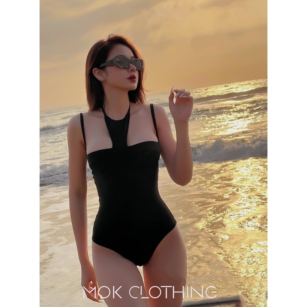 Áo bodysuit nữ cổ yếm hai dây ôm body siêu sexy quyến rũ tôn dáng đi biển