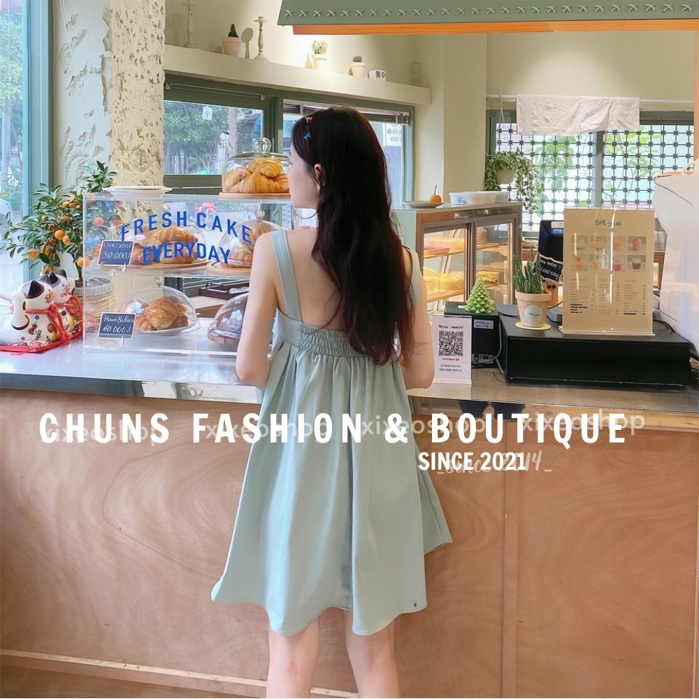 Váy babydoll kaki dáng ngắn hàn quốc Chuns Fashion