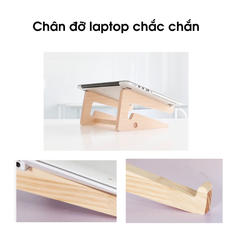 Giá đỡ laptop giá để máy tính bằng gỗ kệ kê macbook ipad có thể gấp gọn phù hợp tất cả các loại laptop - Suha Decor