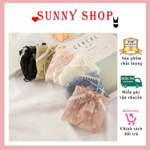 Quần lót ren cao cấp, phối ren trái tim sexy quyến rũ, thoáng mát thích hợp cho mùa hè nóng bức