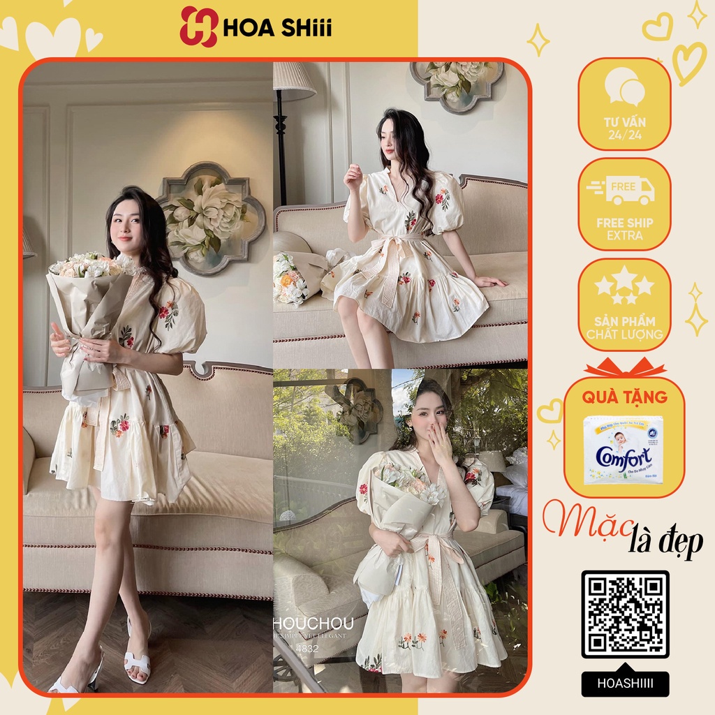 Váy hoa thêu baby doll siêu xinh phong cách Hàn Quốc sẵn hàng kèm video