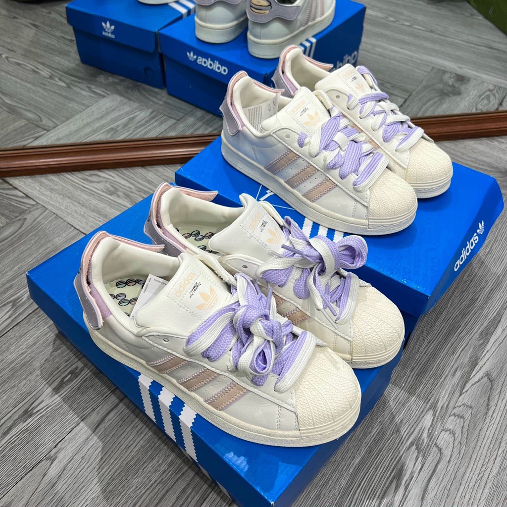 GIÀY THỂ THAO SNEAKER SUPER STAR TÍM HỒNG, SÒ VỆT HỒNG DÂY TÍM BẢN CAO CẤP NỮ