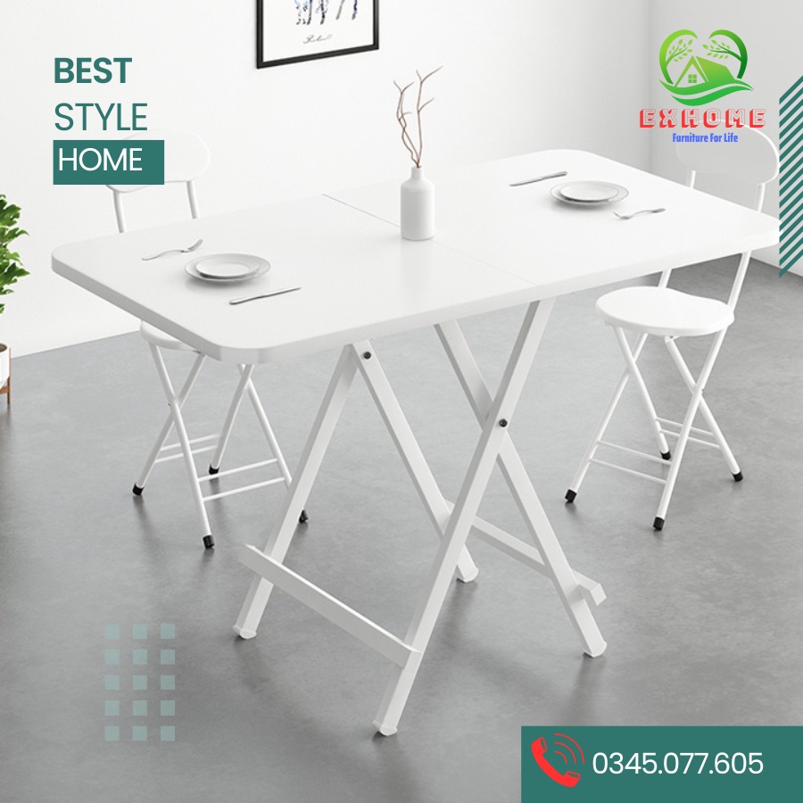Combo bộ bàn ghế ăn cơm gấp gọn- bộ bàn ghế cafe - phòng khách đa năng gồm 2 ,4 , hoặc 6 ghế kích thước 120x60x74cm | BigBuy360 - bigbuy360.vn